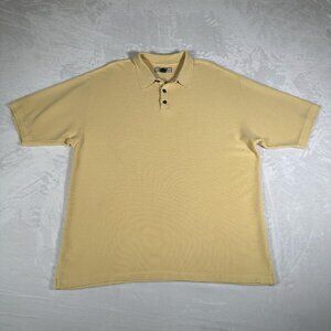 Tommy Bahama Polo Shirt Men Size XXL Yellow Short Sleeve Silk Blend Comfort Golf
